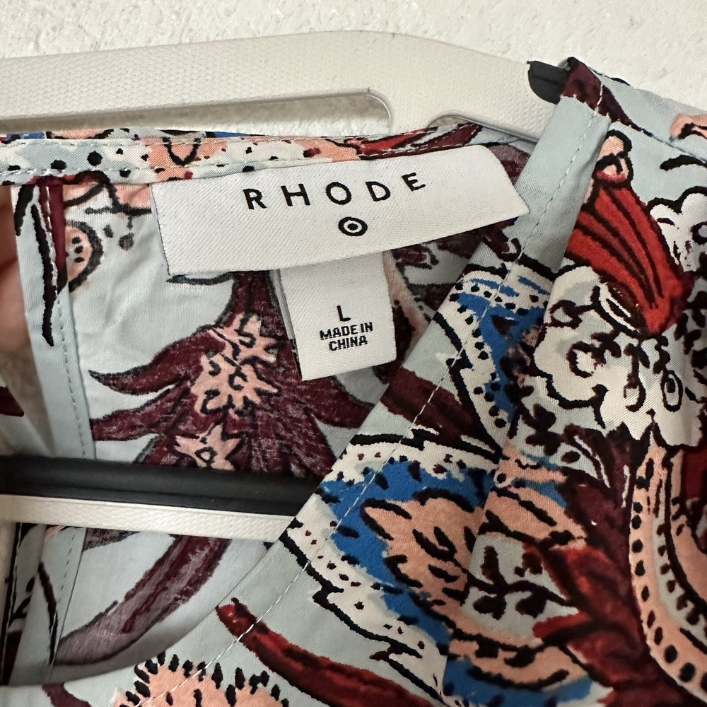Rhode x Target Cutout Maxi Dress L Blue Floral Boho Resort Vacation Beachy NWOT - Picture 3 of 6